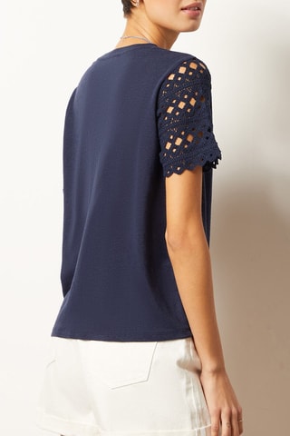 Top em linho Azul-marinho