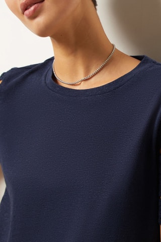 Top em linho Azul-marinho