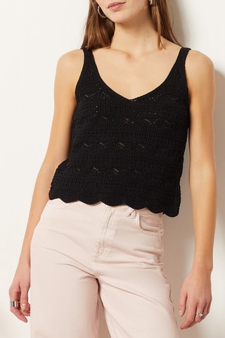 Top en crochet Noir