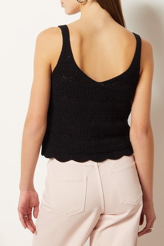 Top en crochet Noir