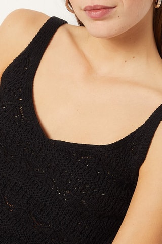 Top en crochet Noir