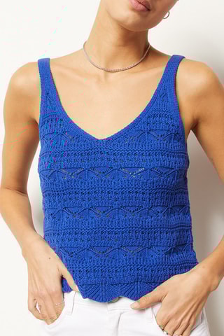 Top en crochet Bleu roi