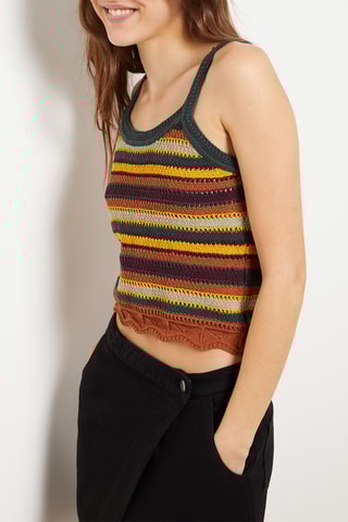 Top - Marron et jaune