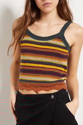 Top - Marron et jaune