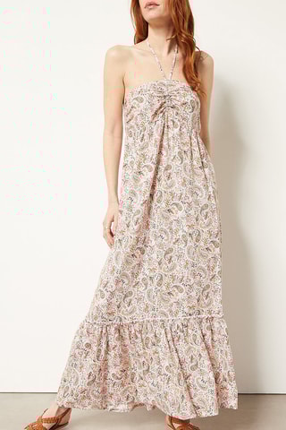 Robe longue en lin Corail