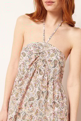 Robe longue en lin Corail