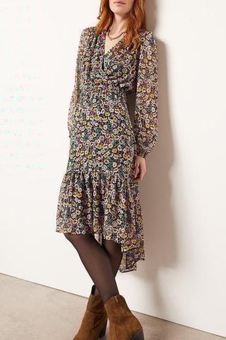 Robe fleurie - Orange et vert