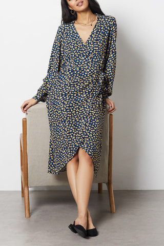 Robe portefeuille - Bleu