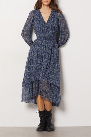 Robe midi - Bleu