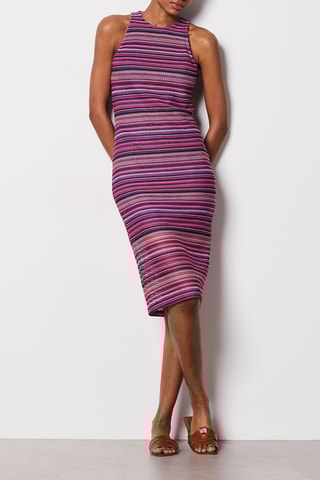Vestido midi - Violeta e rosa