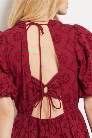 Robe patineuse en broderie anglaise - Rouge