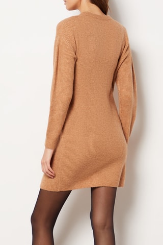 Robe pull en laine et alpaga - Marron