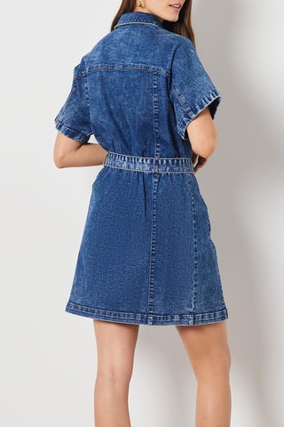 Robe chemise en jean - Bleu marine