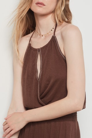 Robe en lin - Marron