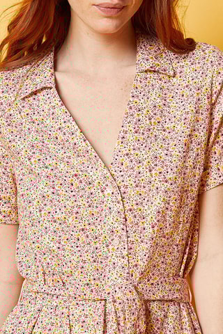 Vestido-camisa em linho Multicolor