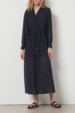 Robe chemise Maryh - Bleu marine et écru