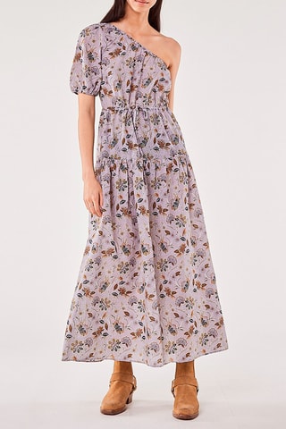 Robe longue Flore Mauve