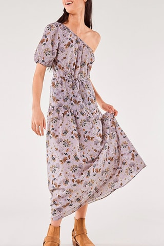 Robe longue Flore Mauve