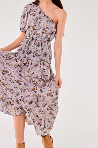 Robe longue Flore Mauve