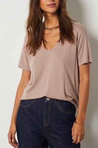 T-shirt en coton biologique- Taupe