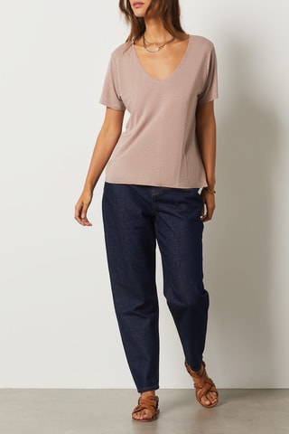 T-shirt en coton biologique- Taupe