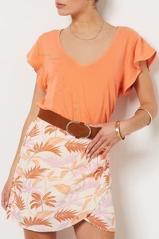 T-shirt en lin - Corail