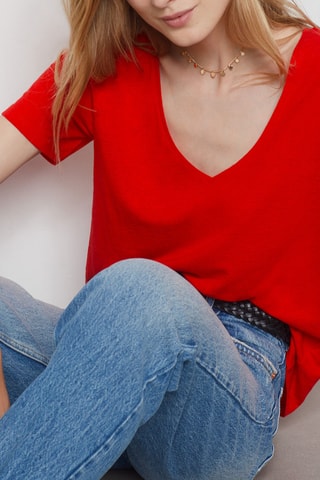 T-shirt en lin - Rouge