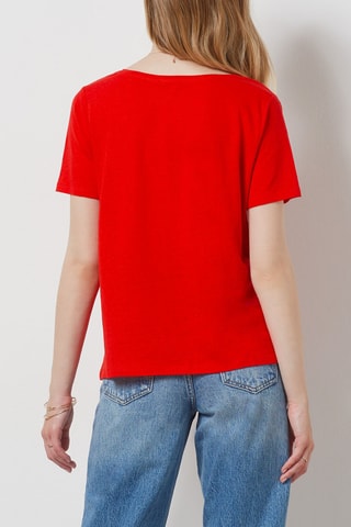 T-shirt en lin - Rouge