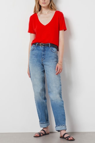 T-shirt en lin - Rouge