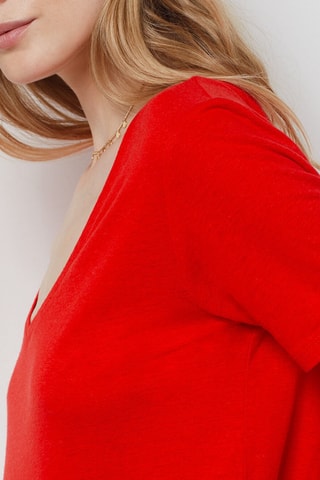 T-shirt en lin - Rouge