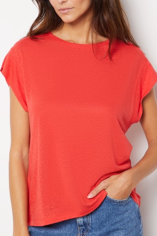 T-shirt en lin - Rouge
