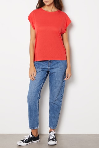 T-shirt en lin - Rouge