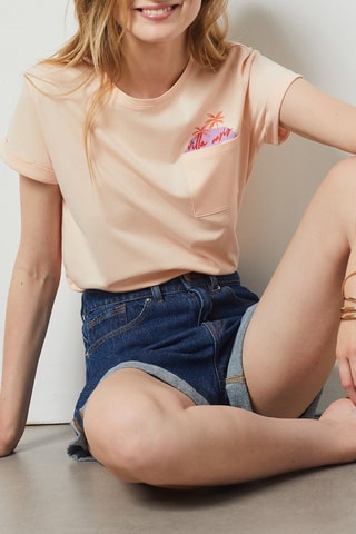 T-shirt en coton biologique - Saumon