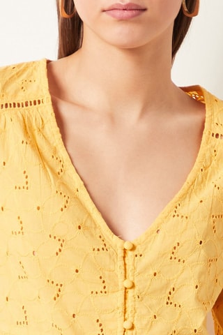 Blouse en broderie anglaise Jaune