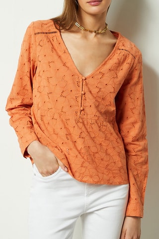 Blouse en broderie anglaise Mauve