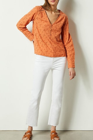 Blouse en broderie anglaise Mauve