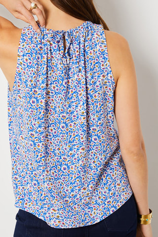 Blouse fleurie - Bleu marine