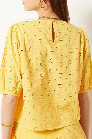 Blouse en broderie anglaise Jaune