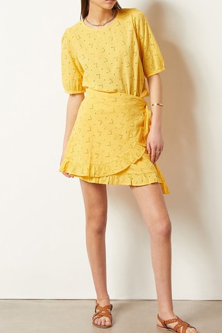 Blouse en broderie anglaise Jaune