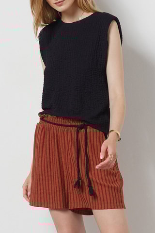Short rayé - Marron