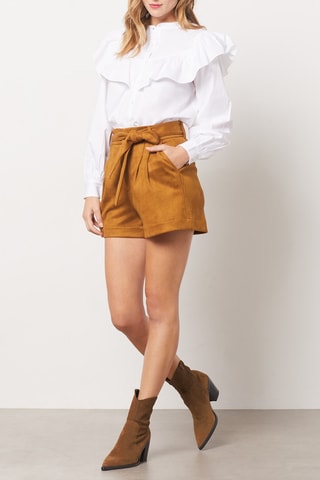 Short taille haute - Marron