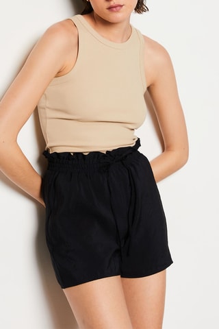 Short droit taile haute - Noir