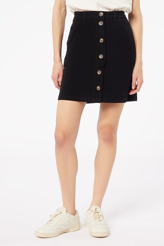 Jupe droite en velours taille haute Noir