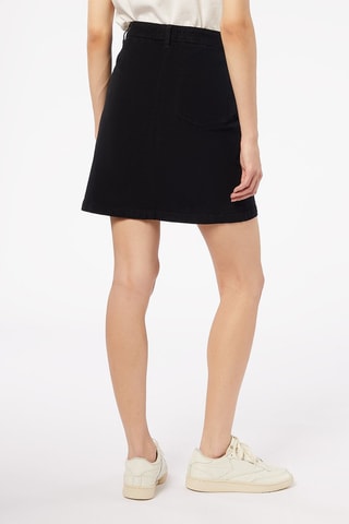 Jupe droite en velours taille haute Noir