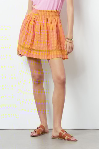 Jupe patineuse taille haute Multicolore