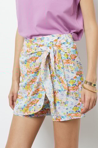 Jupe-short portefeuille taille haute Multicolore