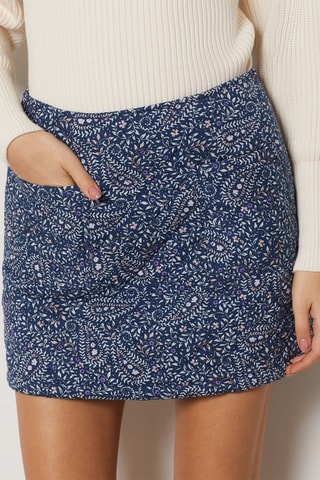 Minijupe taille haute - Bleu