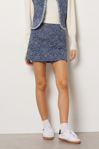 Minijupe taille haute - Bleu