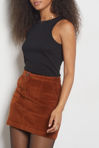 Minijupe en velours - Marron
