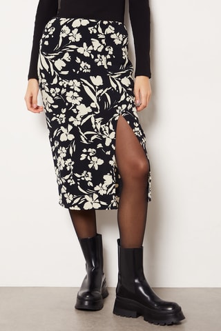 Jupe midi taille haute - Noir
